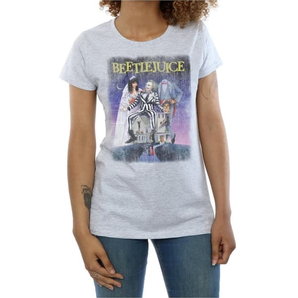 Beetlejuice Womens/Ladies Distressed Poster Cotton T-Shirt