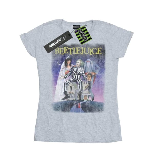 Beetlejuice Womens/Ladies Distressed Poster Cotton T-Shirt