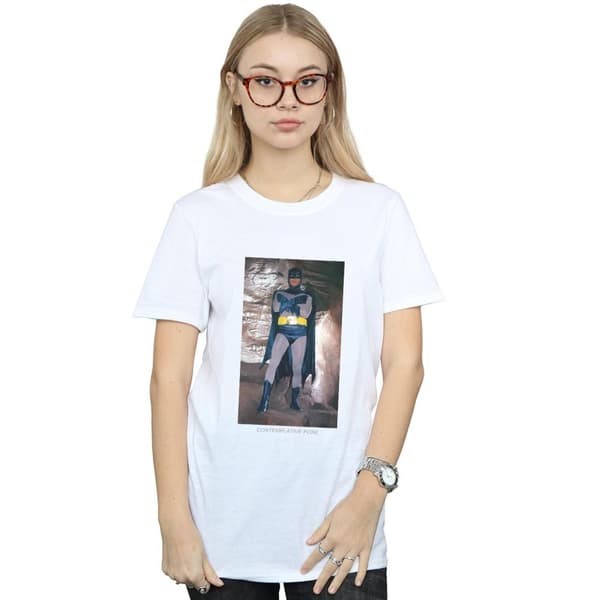 DC Comics Womens/Ladies Batman TV Series Contemplative Pose Cotton Boyfriend T-Shirt