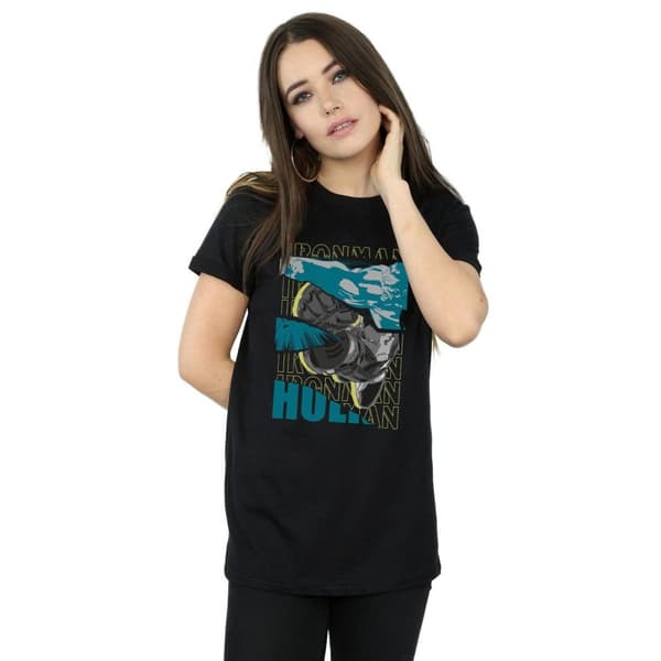 Marvel Dam/Tjej Avengers Iron Man And Hulk Collage Bomull Boyfriend T-shirt