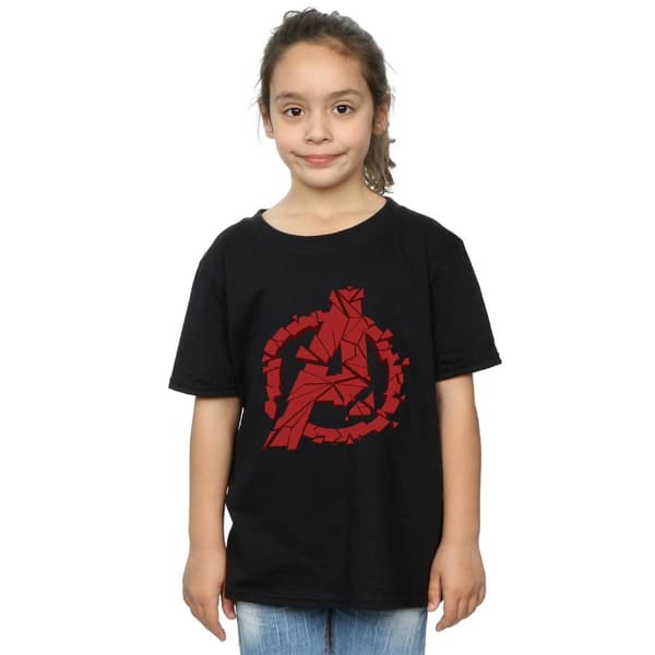 Marvel Girls Avengers Endgame Shattered Logo Cotton T-Shirt