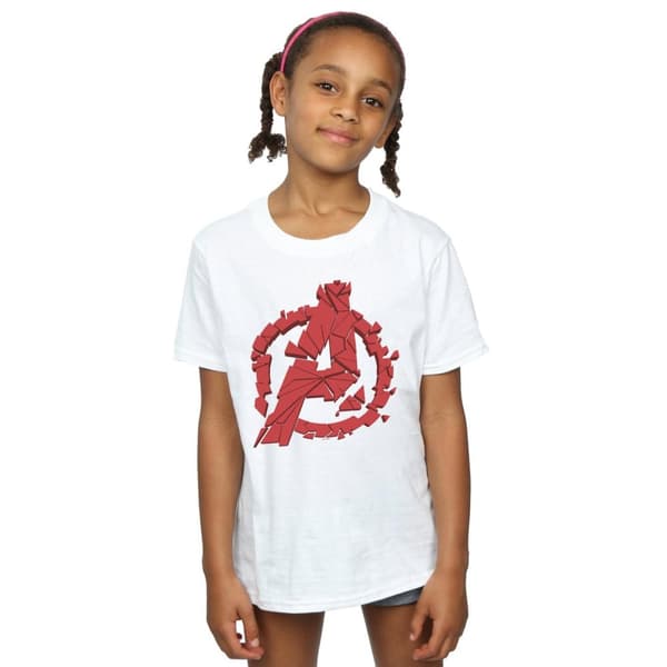 Marvel Girls Avengers Endgame Shattered Logo Cotton T-Shirt