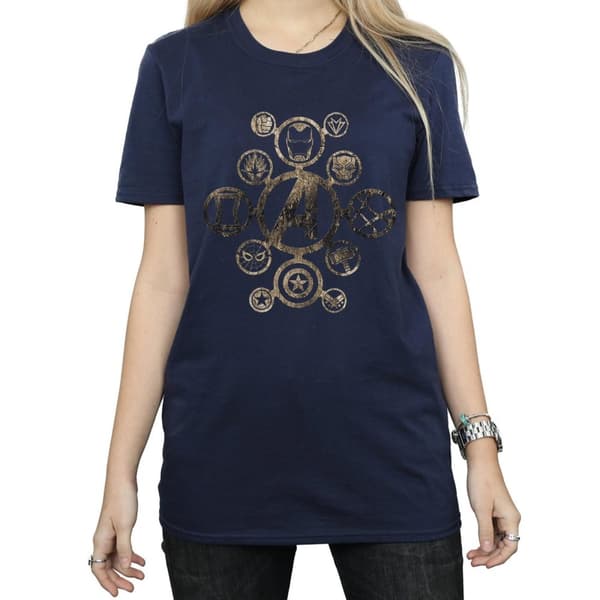 Marvel Dam/Tjej Avengers Infinity War Icons Boyfriend T-shirt i bomull