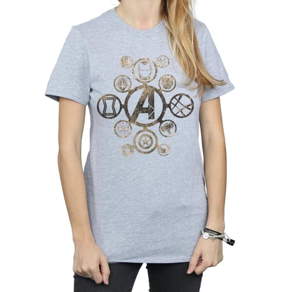 Marvel Dam/Tjej Avengers Infinity War Icons Boyfriend T-shirt i bomull