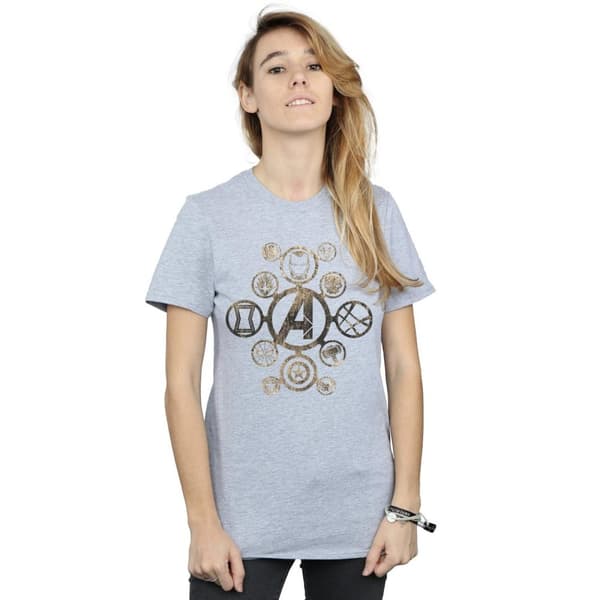 Marvel Dam/Tjej Avengers Infinity War Icons Boyfriend T-shirt i bomull