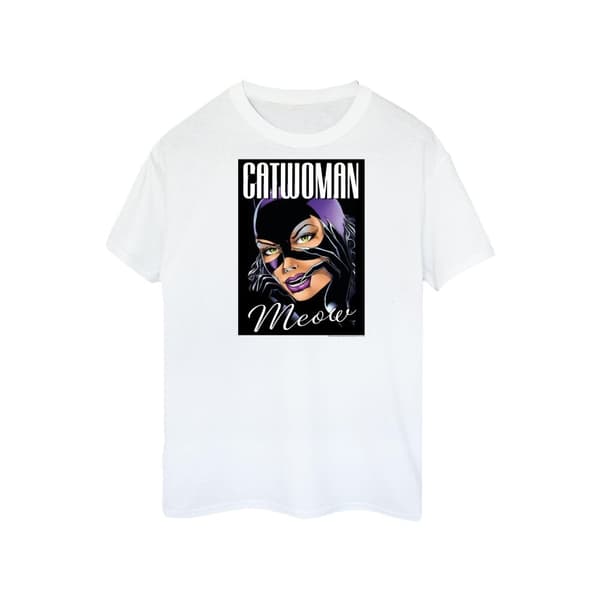 DC Comics Womens/Ladies Batman Catwoman Feline Fatale Cotton T-Shirt White XL
