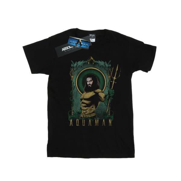 DC Comics Mens Aquaman T-shirt med inramad treudd