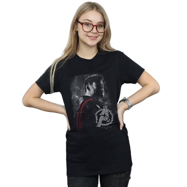 Marvel Dam/Tjej Avengers Endgame Thor Boyfriend T-shirt i borstad bomull