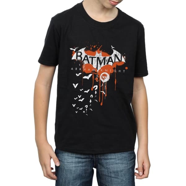 DC Comics Boys Batman Arkham Knight Halloween Logo Art T-Shirt
