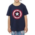 Miniatyrbild 3 av 5: Marvel Girls Avengers Captain America T-shirt med sköld i bomull