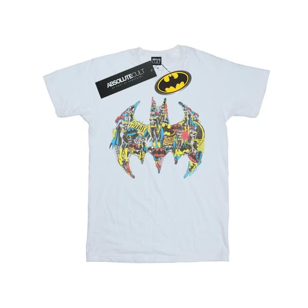DC Comics Womens/Ladies Batman Batgirl Logo Collage Cotton Boyfriend T-Shirt