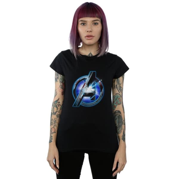 Marvel Womens/Ladies Avengers Endgame Glowing Logo Cotton T-Shirt