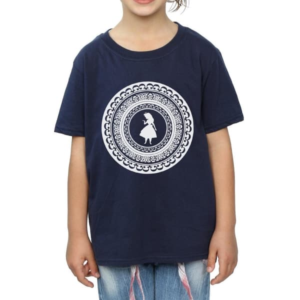 Disney T-shirt i bomull med cirkel för flickor - Alice i underlandet
