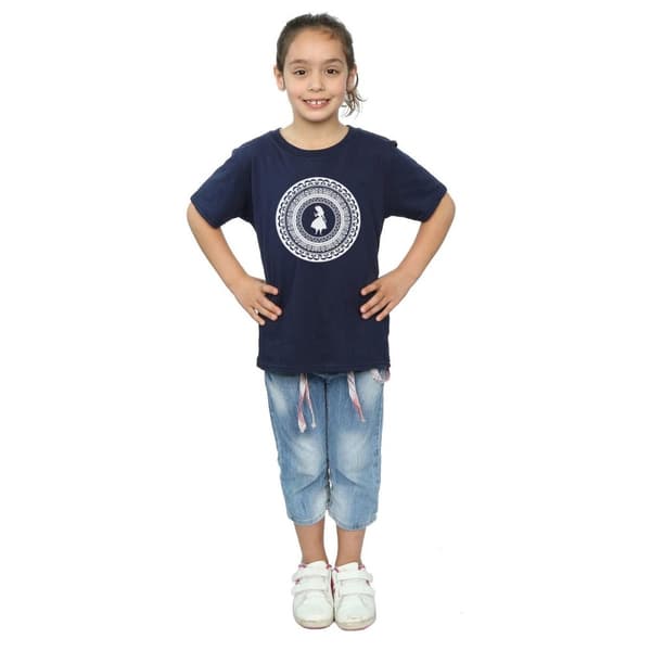 Disney T-shirt i bomull med cirkel för flickor - Alice i underlandet