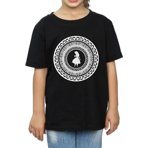 Disney T-shirt i bomull med cirkel för flickor - Alice i underlandet