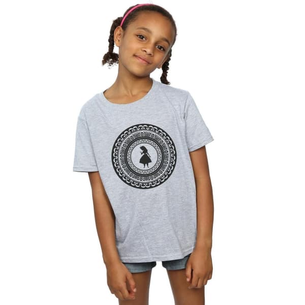 Disney T-shirt i bomull med cirkel för flickor - Alice i underlandet
