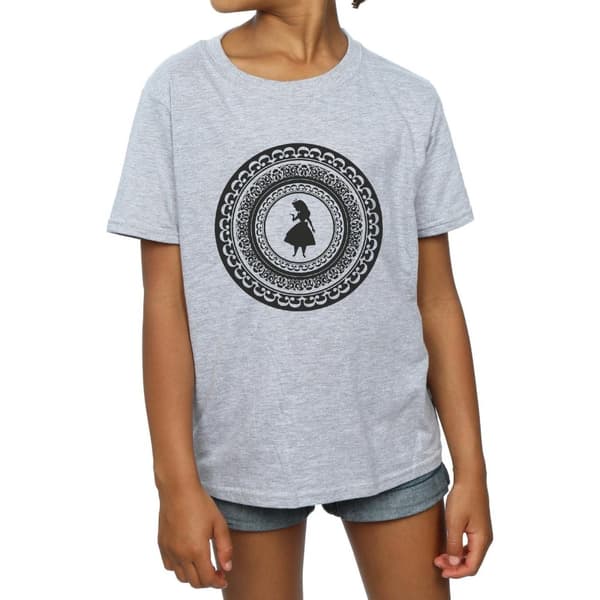 Disney T-shirt i bomull med cirkel för flickor - Alice i underlandet