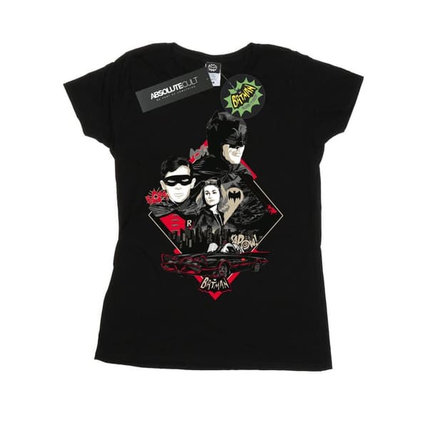 DC Comics Womens/Ladies Batman TV Series Character Skyline Cotton T-Shirt