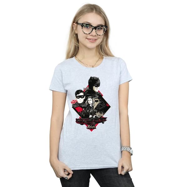 DC Comics Womens/Ladies Batman TV Series Character Skyline Cotton T-Shirt