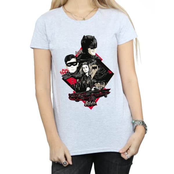 DC Comics Womens/Ladies Batman TV Series Character Skyline Cotton T-Shirt