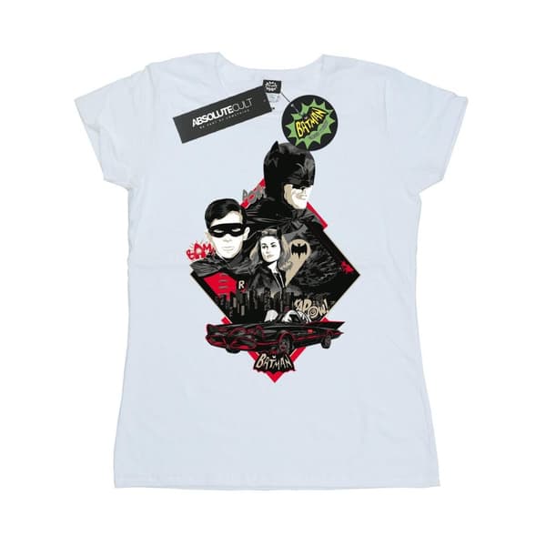 DC Comics Womens/Ladies Batman TV Series Character Skyline Cotton T-Shirt