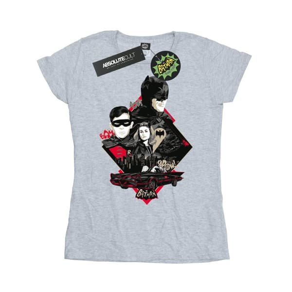 DC Comics Womens/Ladies Batman TV Series Character Skyline Cotton T-Shirt