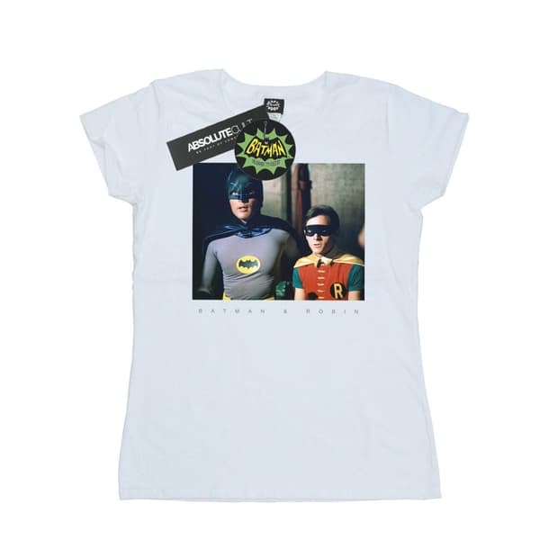 DC Comics Womens/Ladies Batman TV Series Dynamic Duo Photograph Cotton T-Shirt