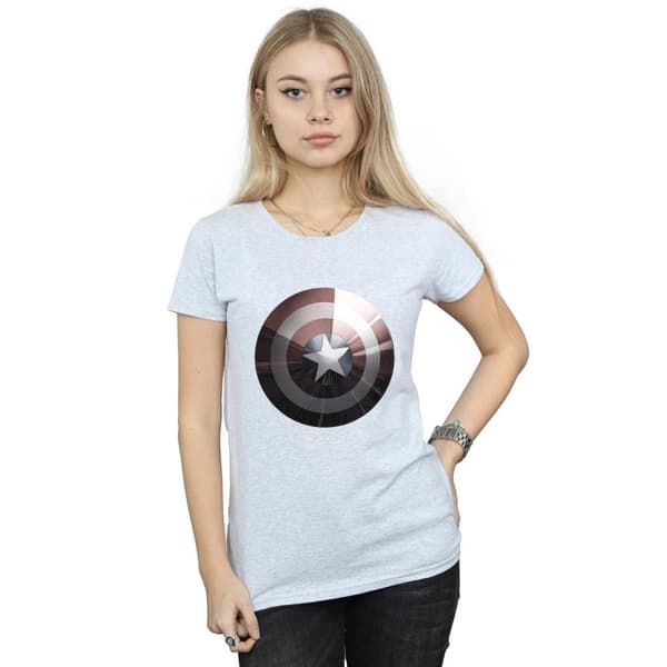 Marvel Dam/Tjej - Captain America Shield - T-shirt i glänsande bomull