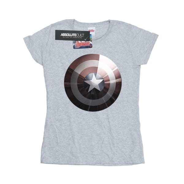 Marvel Dam/Tjej - Captain America Shield - T-shirt i glänsande bomull