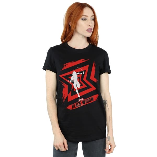 Marvel Womens/Ladies Black Widow Movie Icon Run Cotton Boyfriend T-Shirt