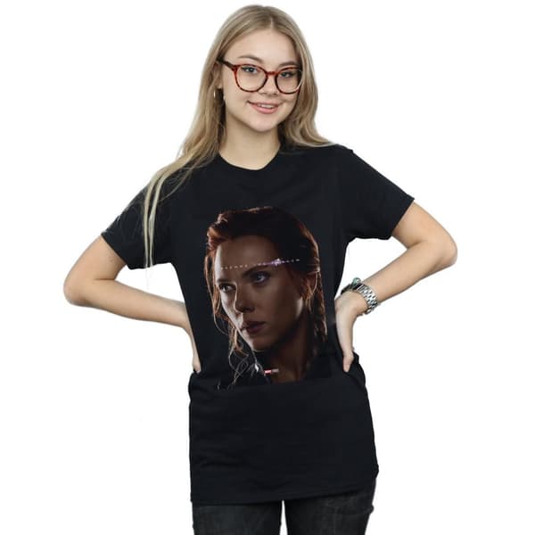 Marvel Womens/Ladies Avengers Endgame Avenge The Fallen Black Widow Cotton Boyfriend T-Shirt