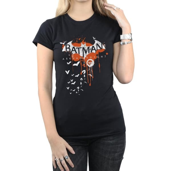 DC Comics Dam/Tjej - Batman Arkham Knight Halloween Logo Art T-shirt i bomull