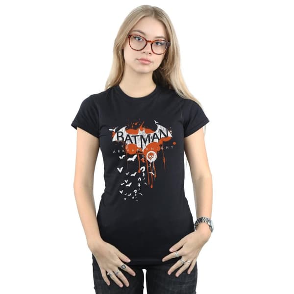 DC Comics Dam/Tjej - Batman Arkham Knight Halloween Logo Art T-shirt i bomull