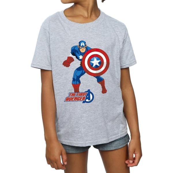 Marvel Girls Captain America The First Avenger Cotton T-Shirt