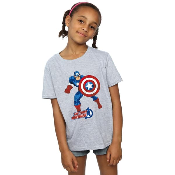 Marvel Girls Captain America The First Avenger Cotton T-Shirt