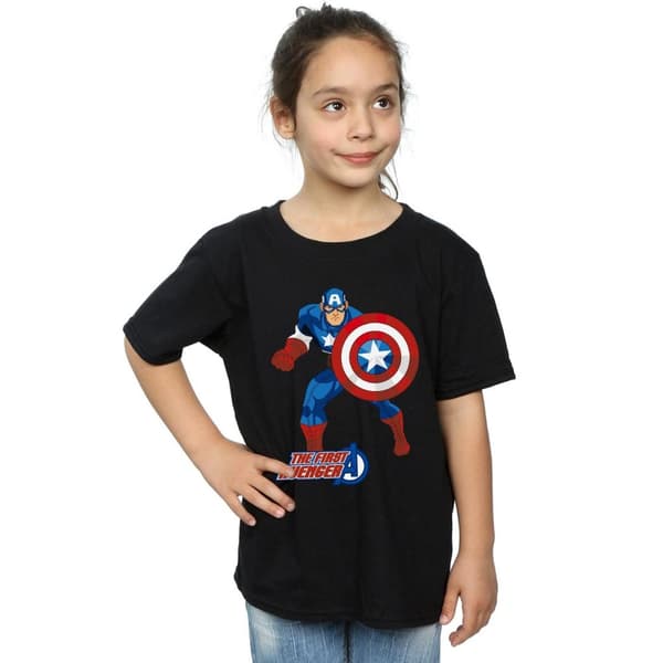 Marvel Girls Captain America The First Avenger Cotton T-Shirt