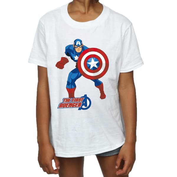 Marvel Girls Captain America The First Avenger Cotton T-Shirt