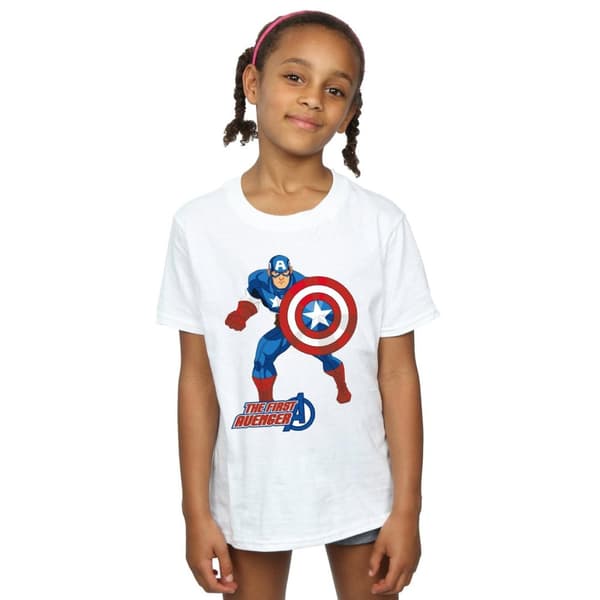 Marvel Girls Captain America The First Avenger Cotton T-Shirt