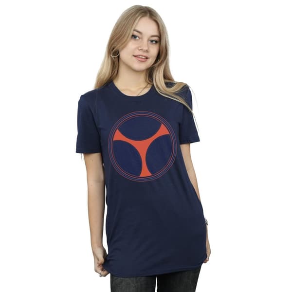Marvel Womens/Ladies Black Widow Movie Taskmaster Distressed Shield Cotton Boyfriend T-Shirt