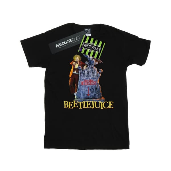 Beetlejuice Womens/Ladies Here Lies Cotton Boyfriend T-Shirt Black XL