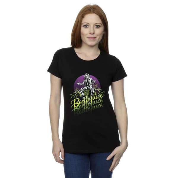 Beetlejuice Womens/Ladies Purple Circle Cotton T-Shirt