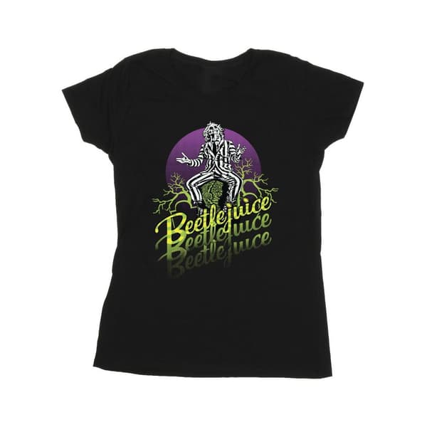 Beetlejuice Womens/Ladies Purple Circle Cotton T-Shirt