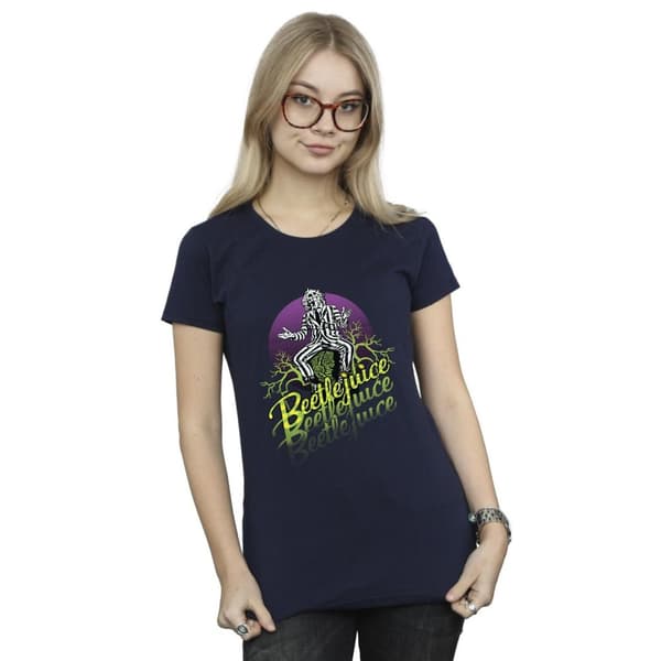 Beetlejuice Womens/Ladies Purple Circle Cotton T-Shirt