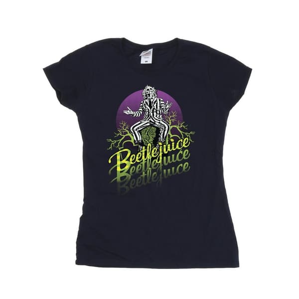 Beetlejuice Womens/Ladies Purple Circle Cotton T-Shirt