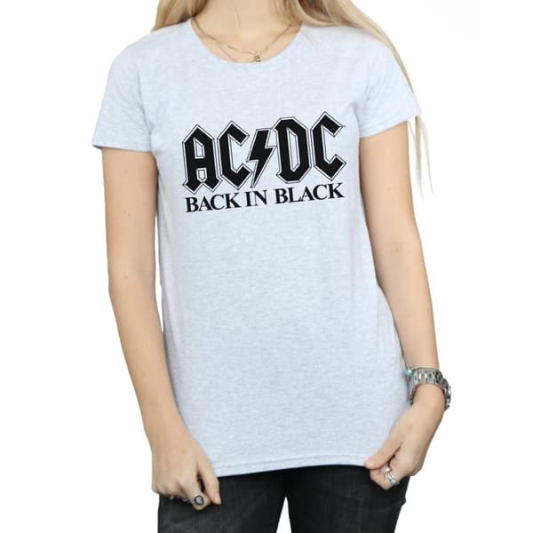 AC/DC Dam/Herrar - Back in Black - T-shirt i bomull med logotyp
