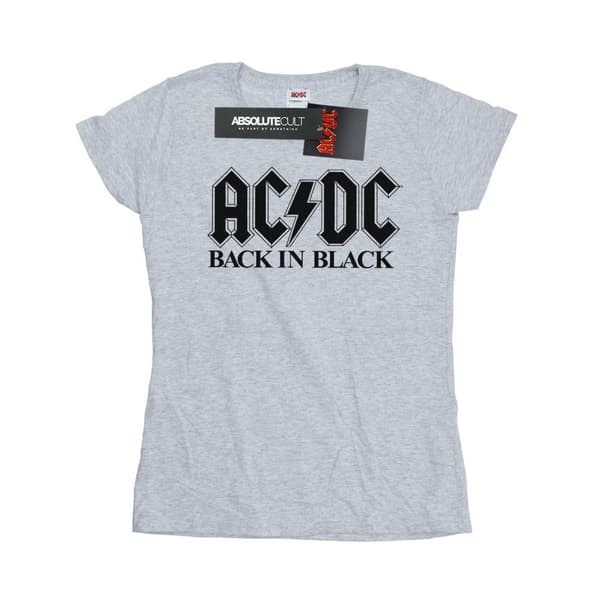 AC/DC Dam/Herrar - Back in Black - T-shirt i bomull med logotyp