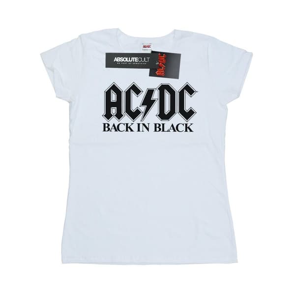 AC/DC Dam/Herrar - Back in Black - T-shirt i bomull med logotyp