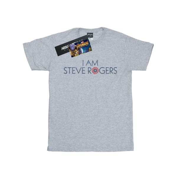 Marvel Mens Avengers Infinity War I Am Steve Rogers T-Shirt Sports Grey XXL