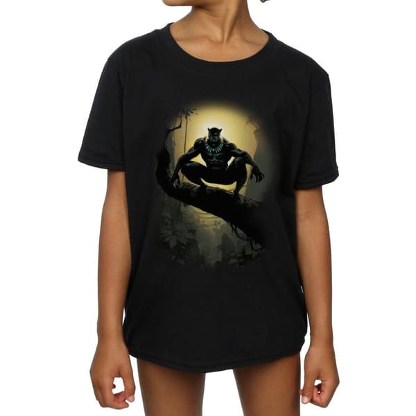 Marvel Black Panther Crouching bomulls-T-shirt för flickor