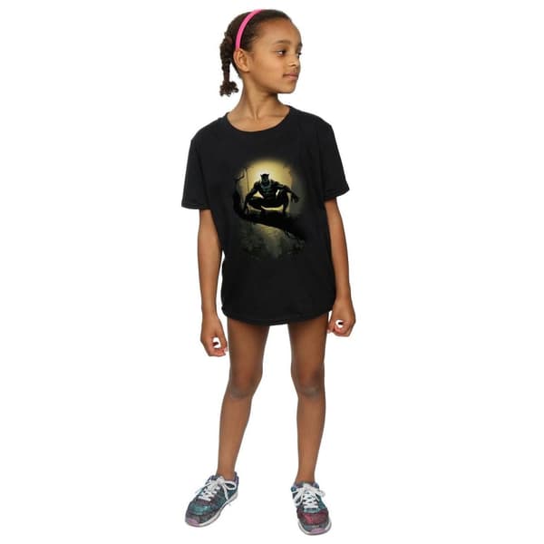 Marvel Black Panther Crouching bomulls-T-shirt för flickor